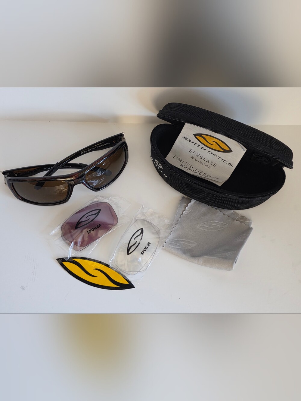 Smith Optics Tortoise Frame Sunglasses with Brown Lenses, 2 Extra Sets of Lenses